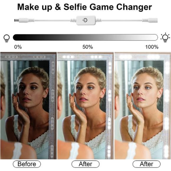 Hollywood Glam Led Vanity Lights Kit, 14ft Dimmable Mirror Lights, Full Body - Picture 2 of 6